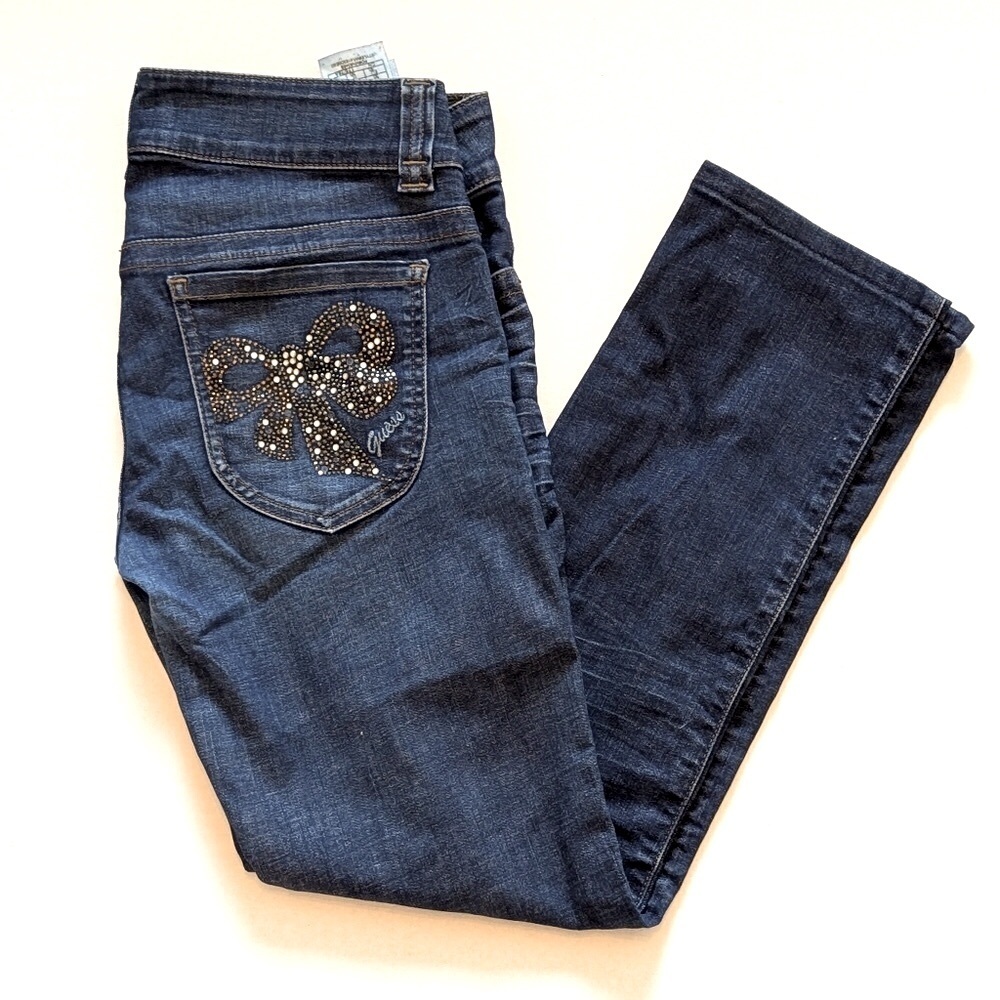 Guess Skinny Jeans Daredevil Size 30 Rhinestones Bow
